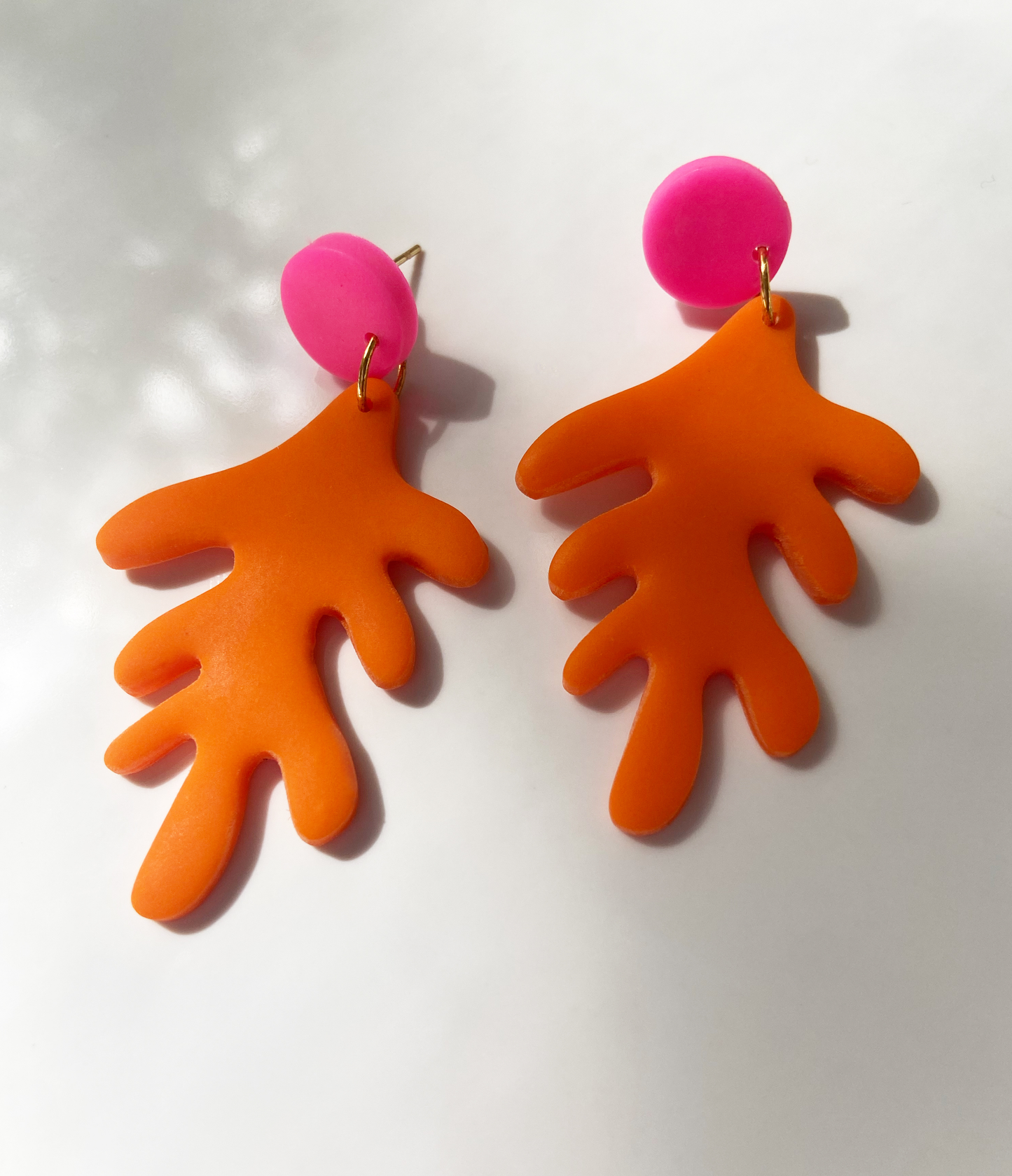 ALGAE ORANGE | Polymerclay Ohrringe | Handgemachte Unikate